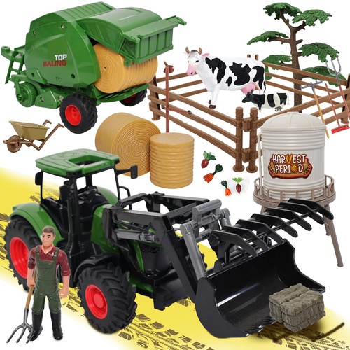 Farm tractor toys set with - farm,